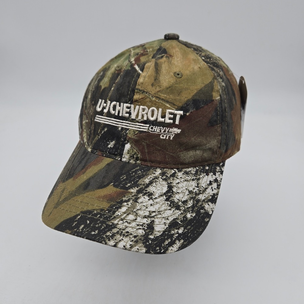 Mossy Oak Camo Strapback Hat Baseball Cap UJ-Chevrolet Dealership Hunting OSFA